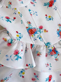 Pretty A line Spaghetti Straps White Floral Summer 16th Birthday Dresses For Teens Hoco Dress Mini 18th Birthday Outfit Cocktail Dresses For Women HZ1121