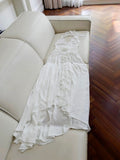 Elegant A line Halter White Sleeveless Chiffon Long Evening Party Gowns Evening Formal Dresses Prom Dress HZ1121