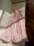 Elegant A line Square Pink Lace Sleeveless Chiffon Long Evening Party Gowns Evening Formal Dresses Prom Dress HZ1121
