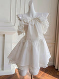 Pretty A line Spaghetti Straps White Summer 16th Birthday Dresses For Teens Hoco Dress Mini 18th Birthday Outfit Cocktail Dresses For Women HZ1121