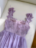 Elegant A line Straps Lilac Lace Sleeveless Long Evening Party Gowns Evening Formal Dresses Prom Dress HZ1121