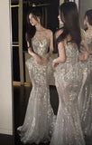 Sexy Wedding Dress Mermaid Sequin Long White Wedding Dresses Bridal Gowns HZ1121